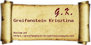 Greifenstein Krisztina névjegykártya