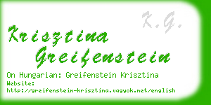 krisztina greifenstein business card